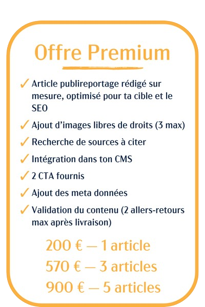 Formule rédaction Premium